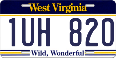 WV license plate 1UH820