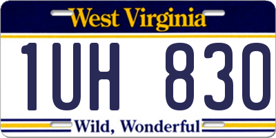WV license plate 1UH830