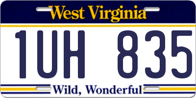 WV license plate 1UH835