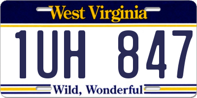 WV license plate 1UH847