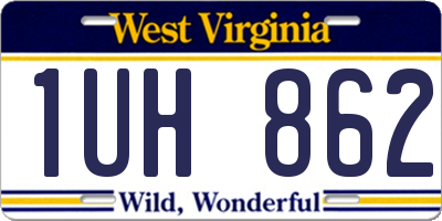WV license plate 1UH862