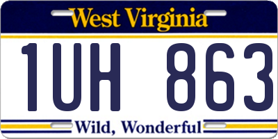 WV license plate 1UH863