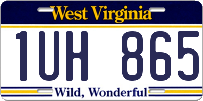 WV license plate 1UH865