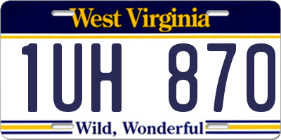 WV license plate 1UH870