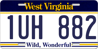 WV license plate 1UH882
