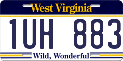 WV license plate 1UH883