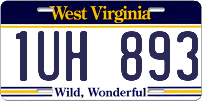 WV license plate 1UH893