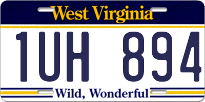 WV license plate 1UH894
