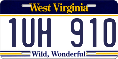 WV license plate 1UH910