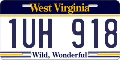 WV license plate 1UH918
