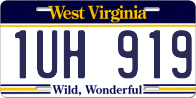 WV license plate 1UH919