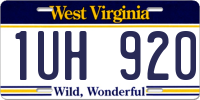 WV license plate 1UH920