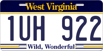 WV license plate 1UH922