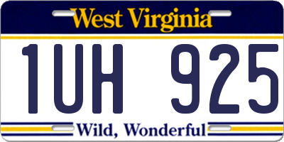 WV license plate 1UH925