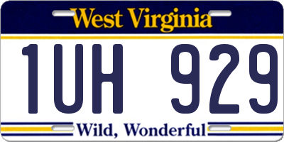 WV license plate 1UH929