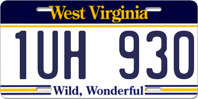 WV license plate 1UH930