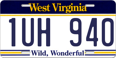WV license plate 1UH940