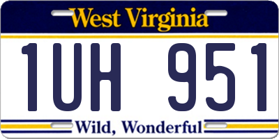 WV license plate 1UH951
