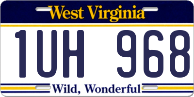WV license plate 1UH968