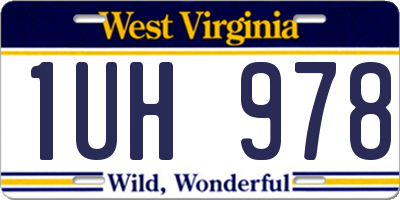 WV license plate 1UH978