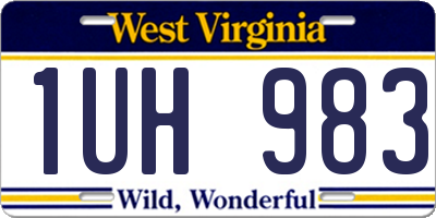 WV license plate 1UH983