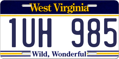 WV license plate 1UH985