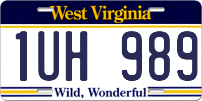 WV license plate 1UH989