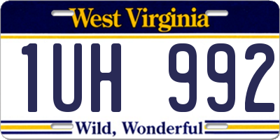 WV license plate 1UH992