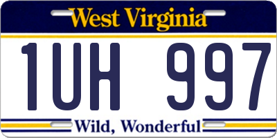 WV license plate 1UH997