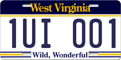 WV license plate 1UI001