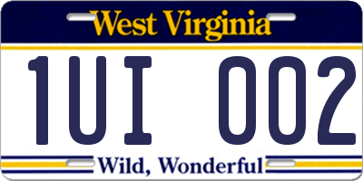 WV license plate 1UI002
