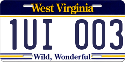 WV license plate 1UI003