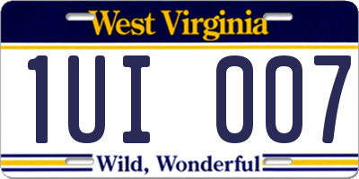 WV license plate 1UI007