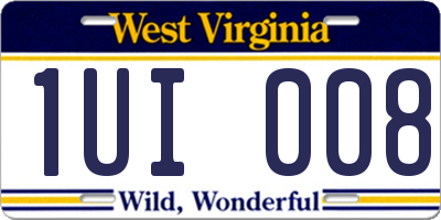 WV license plate 1UI008