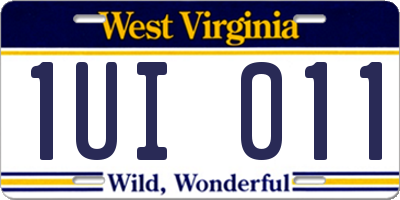 WV license plate 1UI011