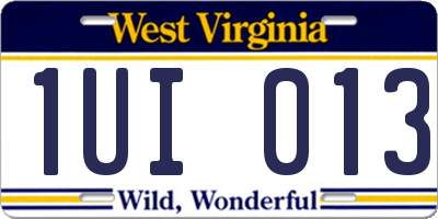 WV license plate 1UI013
