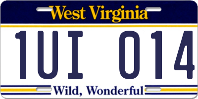 WV license plate 1UI014