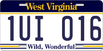 WV license plate 1UI016