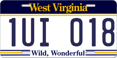 WV license plate 1UI018