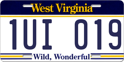 WV license plate 1UI019
