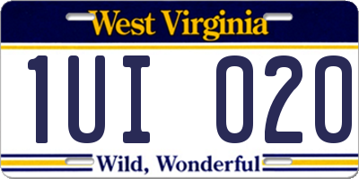 WV license plate 1UI020