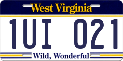 WV license plate 1UI021