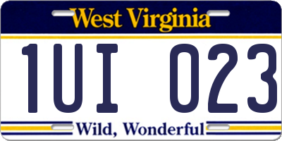 WV license plate 1UI023