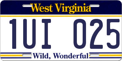 WV license plate 1UI025