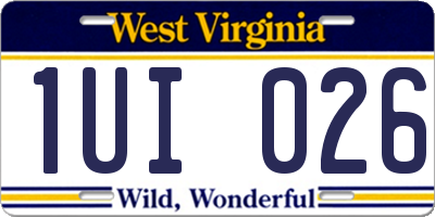 WV license plate 1UI026