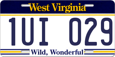 WV license plate 1UI029