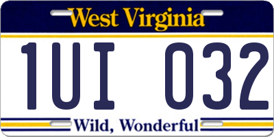 WV license plate 1UI032