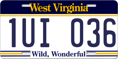 WV license plate 1UI036