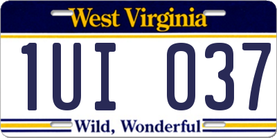 WV license plate 1UI037