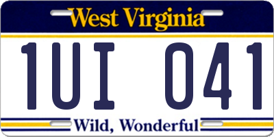 WV license plate 1UI041